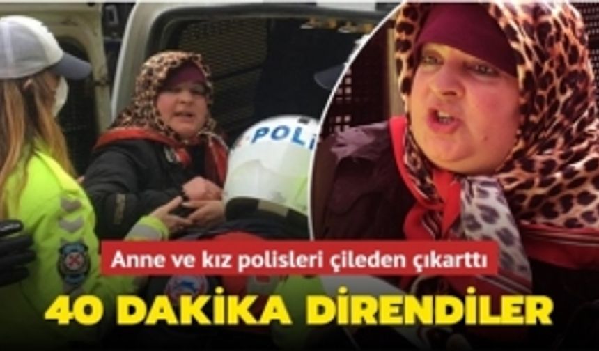 Banka şubesine maskesiz girmek isteyen anne-kız olay çıkardı