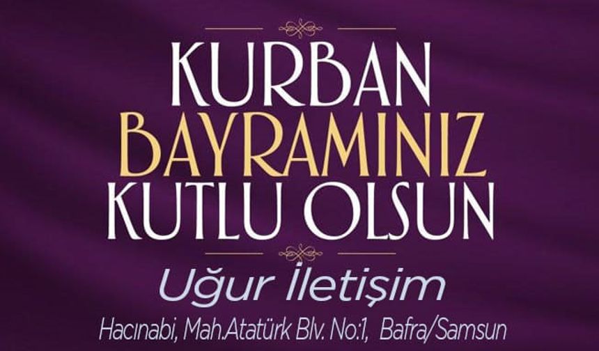 Uğur İletişim;Kurban Bayramınız Kutlu olsun