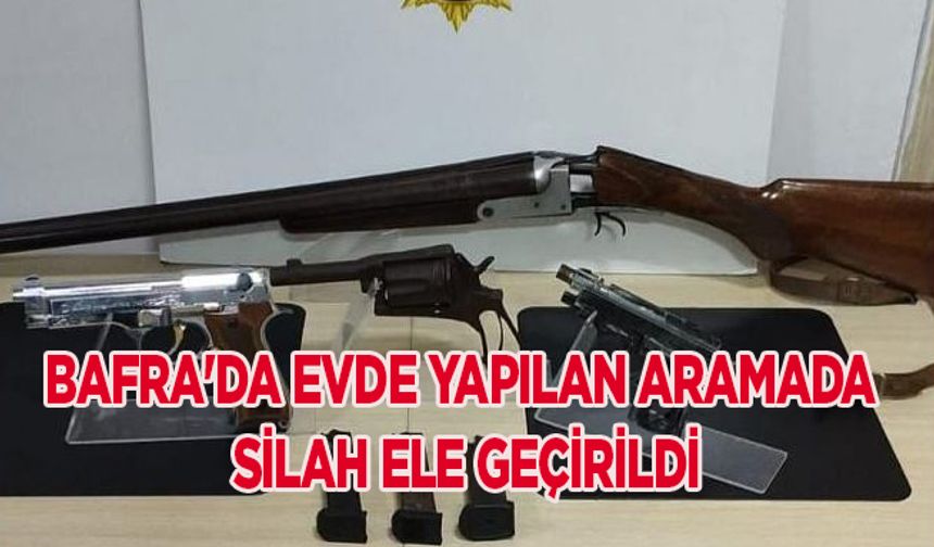 Bafra'da evde yapılan aramada silah ele geçirildi