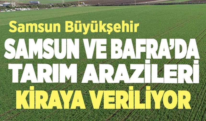 Samsun Büyükşehir 35 Adet Arazileri kiraya veriyor