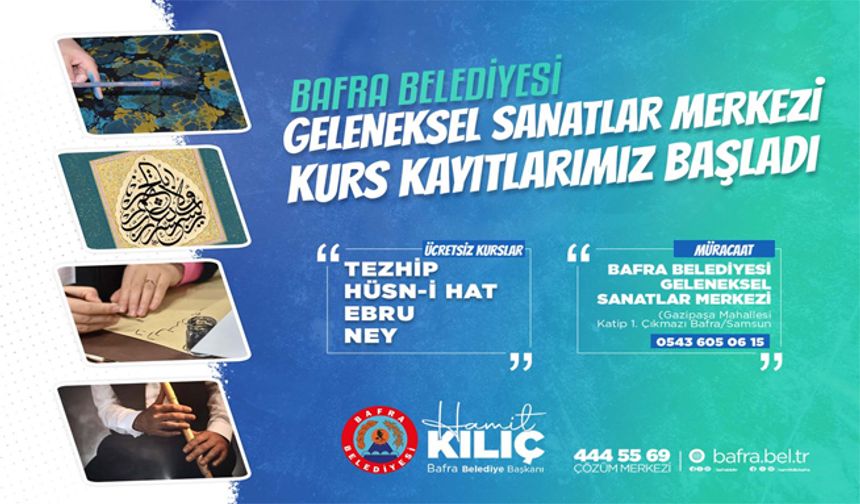 Geleneksel Sanatlar Merkezi Yeni Dönem Kurs Kayıtları Başladı