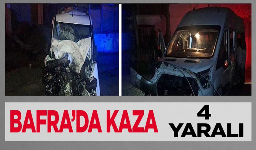 Bafra'da kazada 4 kişi yaralandı