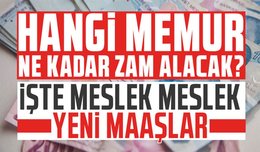 Meslek Meslek Zamlı Memur Maaşları?