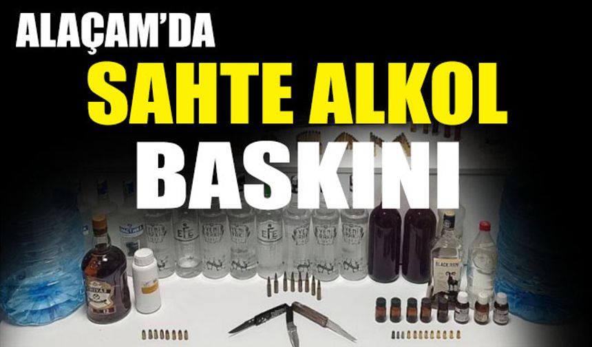 Alaçam'da sahte alkol operasyonu 3 gözaltı