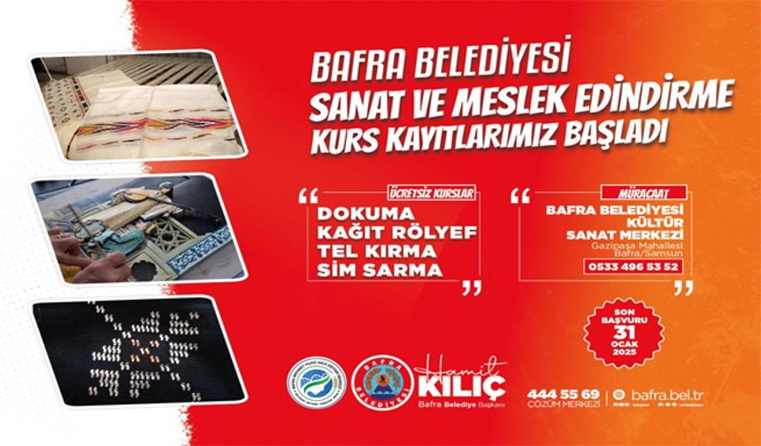 Kültür, Sanat Ve Meslek Edinme Kurs Kayıtları Başvuruları Başladı