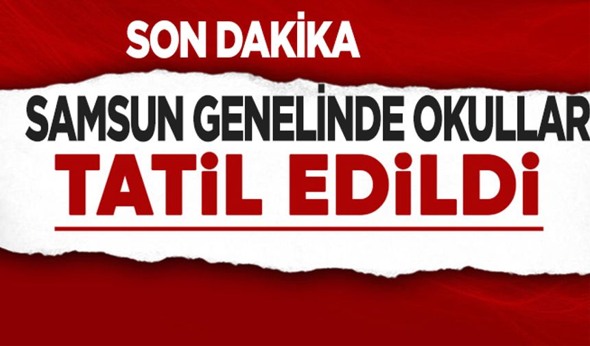 Samsun Genelinde okullar tatil edildi