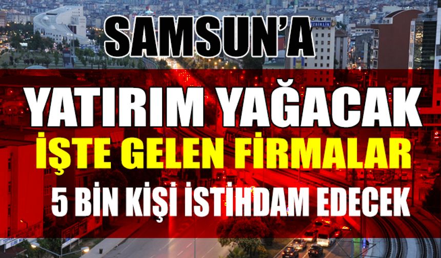 Samsun'a yatırım yağıyor! 2 Bin Kişi İstihdam Edecek