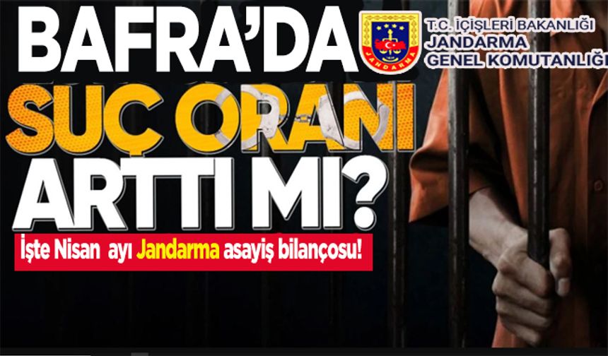 Bafra’da Jandarma’dan Nisan  ayı asayiş bilançosu!