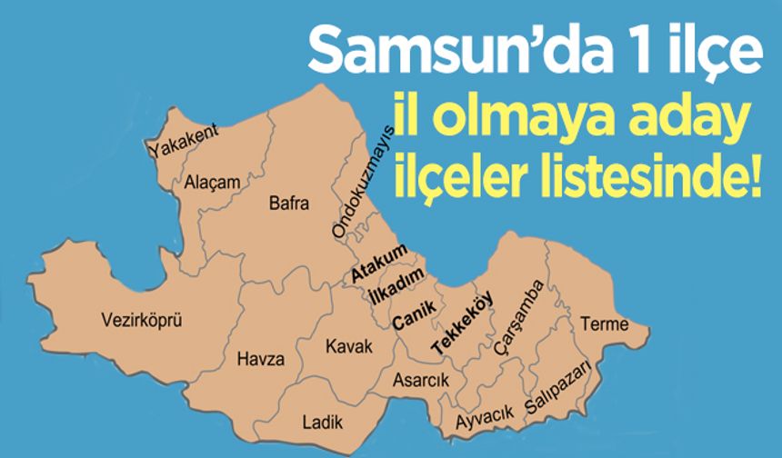 Samsun’da 1 ilçe, il olmaya aday ilçeler listesinde!