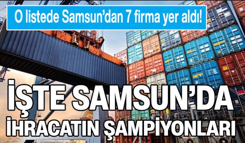 Türkiye İhracatçılar Meclisi açıkladı! İşte Samsun 'da "İhracatın Şampiyonları"
