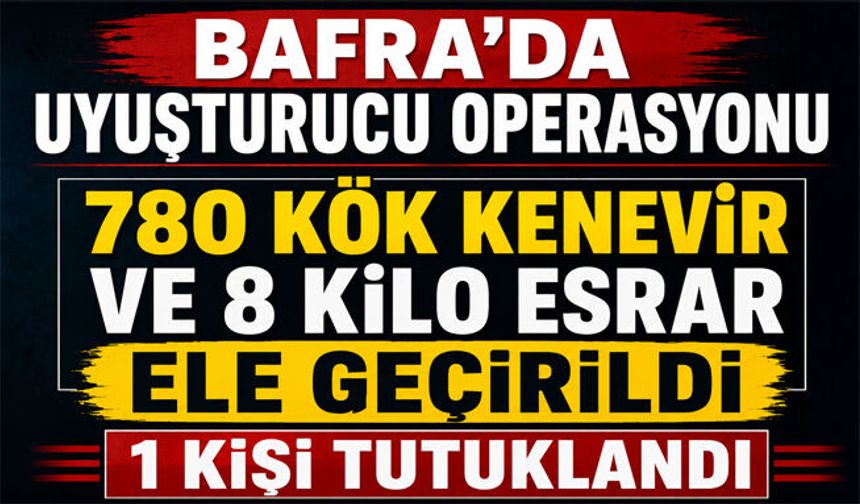 Bafra’da Uyuşturucu Operasyonu 1 kişi tutuklandı.