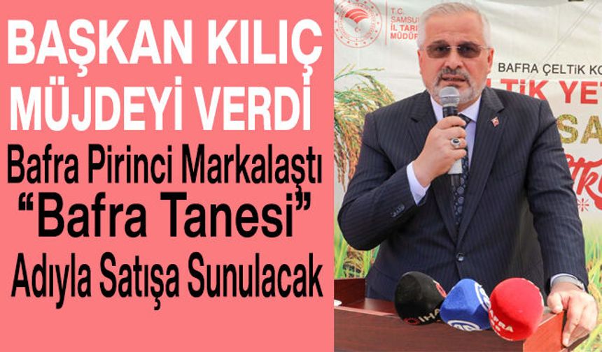 Başkan Kılıç Müjdeyi verdi.Bafra Pirinci Markalaştı, “Bafra Tanesi” Adıyla Satışa Sunulacak