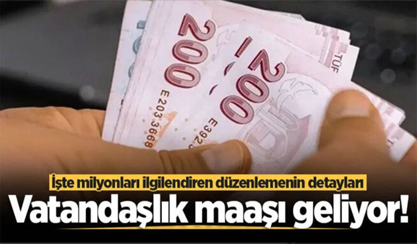 Vatandaşlık maaşı geliyor! İşte milyonları ilgilendiren düzenlemenin detayları